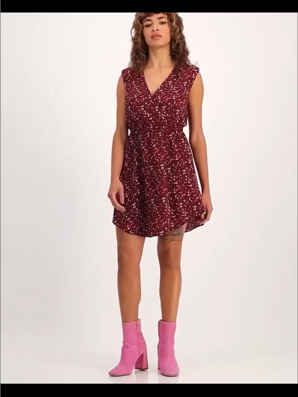Bar III  V-Neck Draped-Skirt Mini Dress